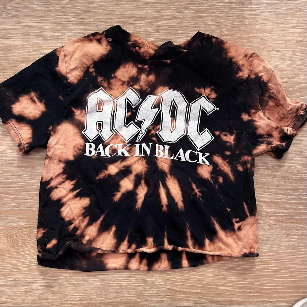 AC/DC T-Shirt - Black and Orange Tie-Dye